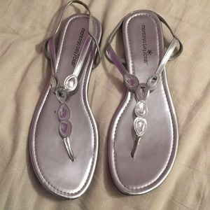 Silver Flat Sandals